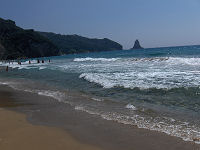 Stranden i Agios Gordis