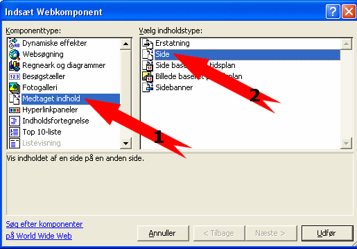 Klik frst p Medtaget indhold og derefter p Side