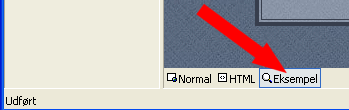 Klik p fanen Eksempel nr siden er ben i Frontpage