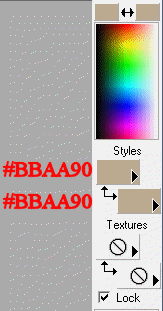 Indstil Foreground og Background Style til farven #BBAA90