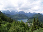 Udsigt fra slottet Neuschwanstein, Tyskland