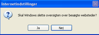 Vælg Ja. Det går et øjeblik, man kan se et timeglas imens. Når det er væk, klik på OK i det store vindue.