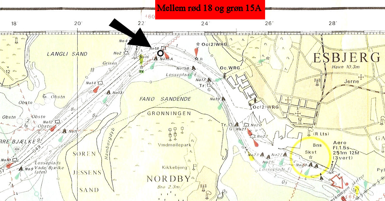 Position: mellem rd 18 og grn 15A